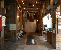 Drivethrough in an elevator at the Inglis Grain Elevator Row, Inglis, 2005.; Historic Resources Branch, Manitoba Culture, Heritage and Tourism, 2005