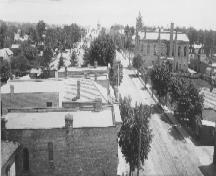 View of former London East Town Hall with tower in 1897; Unknown - courtesy M. Baker, Museum London