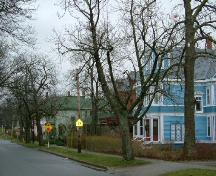 Looking east on the south side of Collins Street, Collins Heritage Conservation District, Yarmouth, NS, 2005.; Heritage Division, NS Dept. of Tourism, Culture and Heritage,
2005.
