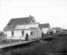Looking down the sidewalk, the Roland Michener House is the third building, near the powerpole (circa 1910)
; Glenbow Archives, ND-2-57