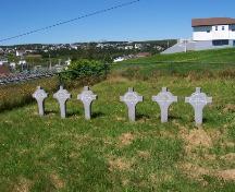 Headstones of Nuns, all identical markers with the names and dates of each Nun. Photo taken August 2005.; HFNL/ Deborah O'Rielly 2006.