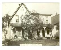 Showing west elevation before addition of third floor; Private Collection