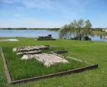 The image shows stone remnants of the former Foster Mill on the banks of the Big Tracadie River.; Town of Tracadie-Sheila