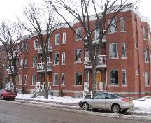 View of north facade of Beta Apartments featuring balaconies and bay windows, 2005.; Mike Fedyk, 2005.