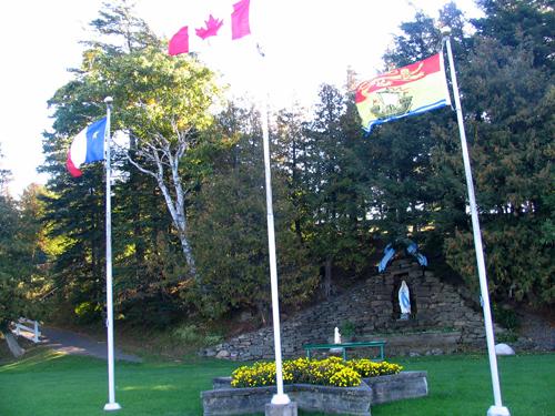 The Grotto and the flags