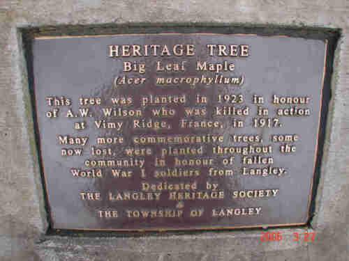Close-up view of Heritage Marker.