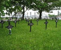 Image of a large number of crosses in the cemetery; Town of Tracadie-Sheila