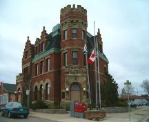 Sydney Mines Post Office, 2004. Northeast entrance and tower.; Heritage Division, Nova Scotia Department of Tourism, Culture and Heritage, 2004
