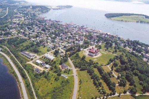 Aerial view of Lunenburg Academy