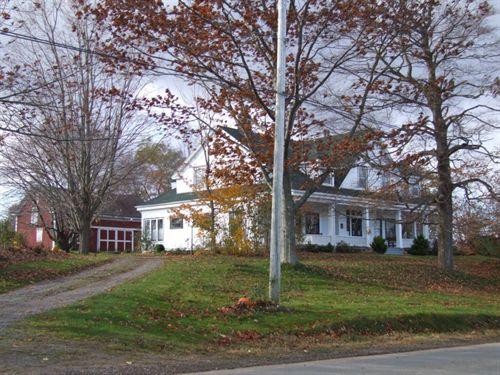 Front and east elevation and barn