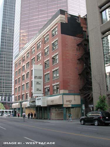 West elevation and south exit stairs