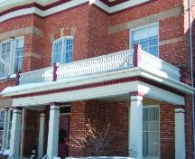 Corbett Residence - This photograph shows the balcony and supporting pillars, 2005 ; City of Saint John