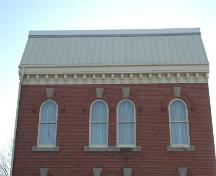 Mansard roof detail, Royal Bank of Canada building, Annapolis Royal, Nova Scotia.; Heritage Division, NS Dept. of Tourism, Culture and Heritage, 2007.