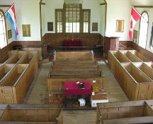 Interior view from the gallery, Saint Edward's Anglican Church, Clementsport, Nova Scotia, 2005.

; Heritage Division, NS Dept. of Tourism, Culture and Heritage, 2005.