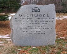 Glenwood Provincial Park - monument; Province of New Brunswick