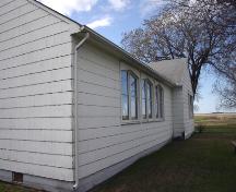 Mur (détail) - à l'ouest de l'Église unie - Hilton, Hilton, 2006; Historic Resources Branch, Manitoba Culture, Heritage and Tourism, 2006
