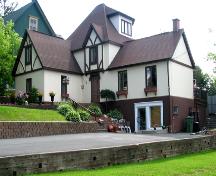 The east side of 126 Brunswick Street illustrates the Tudor Revival Style; Restigouche Regional Museum, Dalhousie