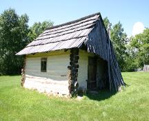 View from the southeast of the bunkhouse on the Negrych Homestead, Venlaw area, 2005; Historic Resources Branch, Manitoba Culture, Heritage and Tourism, 2005