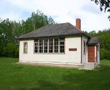 View to the main elevation of the Marconi School, south of Riding Mountain National Park, 2005; Historic Resources Branch, Manitoba Culture, Heritage & Tourism 2005