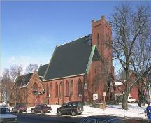 Corner view of All Souls Chapel, 1991.; Parks Canada Agency/Agence Parcs Canada, 1991.