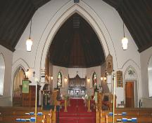 View of the chancel of St. Mary's la Prairie Anglican Church, Portage la Prairie, 2005; Historic Resources Branch, Manitoba Culture, Heritage and Tourism, 2005