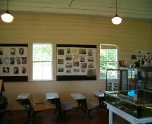 Interior, Minudie School Museum, Minudie, Nova Scotia, 2005.
; Heritage Division, NS Dept. of Tourism, Culture and Heritage, 2005.