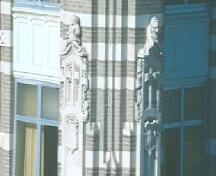 Close-up of gargoyles on NE corner; Government of Saskatchewan, Frank Korvemaker, 1986