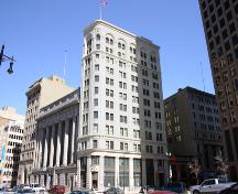 Contextual view, from the southwest, of the Union Tower Building, Winnipeg, 2006; Historic Resources Branch, Manitoba Culture, Heritage and Tourism 2006
