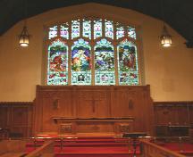Interior view of an altar window in the Cathedral Church of Saint John, Winnipeg, 2005; Historic Resources Branch, Manitoba Culture, Heritage and Tourism, 2005