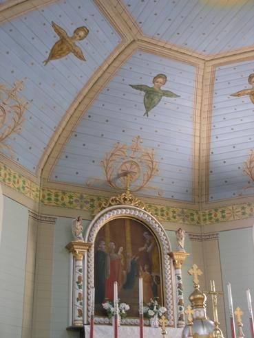 Walls and section of the roof in the sanctuary