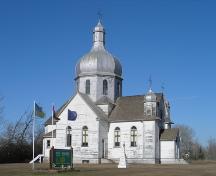 View of the Ukrainian Catholic Church of Spasa (Muskalik), Lamont County, looking northwest (October 2005); Lamont County, 2005