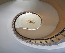 Interior view of the main staircase in the Bank of Hamilton, Winnipeg, 2006; Historic Resources Branch, Manitoba Culture, Heritage and Tourism, 2006
