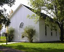 NE elevation of Mayne Corners Methodist Church, showing facade; OHT