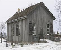 View of the southeast corner of the church showing location of gothic windows – December 2005; OHT, 2005
