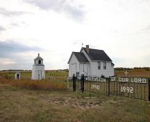 Contextual view, from the northwest, of the Ruthenian Greek Catholic Church of the Ascension, Rogers area, 2006; Historic Resources Branch, Manitoba Culture, Heritage and Tourism, 2006