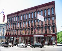 View of main (north) façade showing proportions and massing – June 2005; OHT, 2005