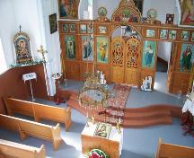 Interior view of Holy Resurrection Russian Orthodox Church, Sifton, 2006; Historic Resources Branch, Manitoba Culture, Heritage and Tourism, 2006