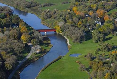 Aerial View, West Montrose Covered Bridge, 2007