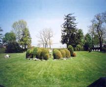 View of the landscaped grounds located east of the manor house main entrance – June 2003; OHT, 2003