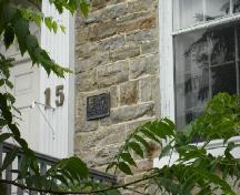 Front entrance with plaque; Rideau Heritage Initiative 2006