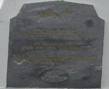 Photo showing detail of front of War Memorial, St. Anthony, NL, 2007; Town of St. Anthony, 2007