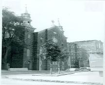 Façade des années 1909-10 de la chapelle du Bon-Pasteur par F.X. Berlinguet.; Library and Archives Canada/ Bibliothèque et Archives Canada, 1909-10.