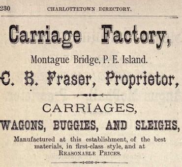 Ad for Fraser's Carriage Factory