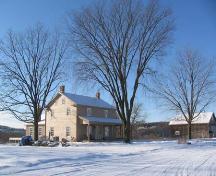 Contextual photo of the Farmhouse and Driveshed overlooking the Grand River Valley, 2007.; Lindsay Benjamin, 2007.