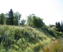 Contextual view, from the southwest, of the old river crossing point at Tanner's Crossing, Minnedosa, 2006; Historic Resources Branch, Manitoba Culture, Heritage and Tourism, 2006