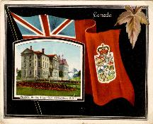 Coloured Postcard Image of Provincial Building on Queen's Square, Charlottetown, early 1900s; Unknown