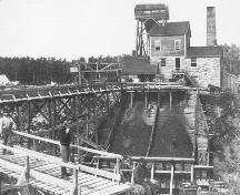 Image of mine operations, circa 1863.; Albert County Museum