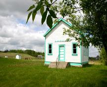 View of the main elevation of the Horod School, near Little Saskatchewan River Valley, 2005; Historic Resources Branch, Manitoba Culture, Heritage, Tourism and Sport, 2005