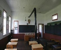 Interior view of a classroom at the Horod School, near Little Saskatchewan River Valley, 2005; Historic Resources Branch, Manitoba Culture, Heritage, Tourism and Sport, 2005
