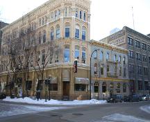 Contextual view, from the northeast, of the Sures Building, Winnipeg, 2006; Historic Resources Branch, Manitoba Culture, Heritage, Tourism and Sport, 2006